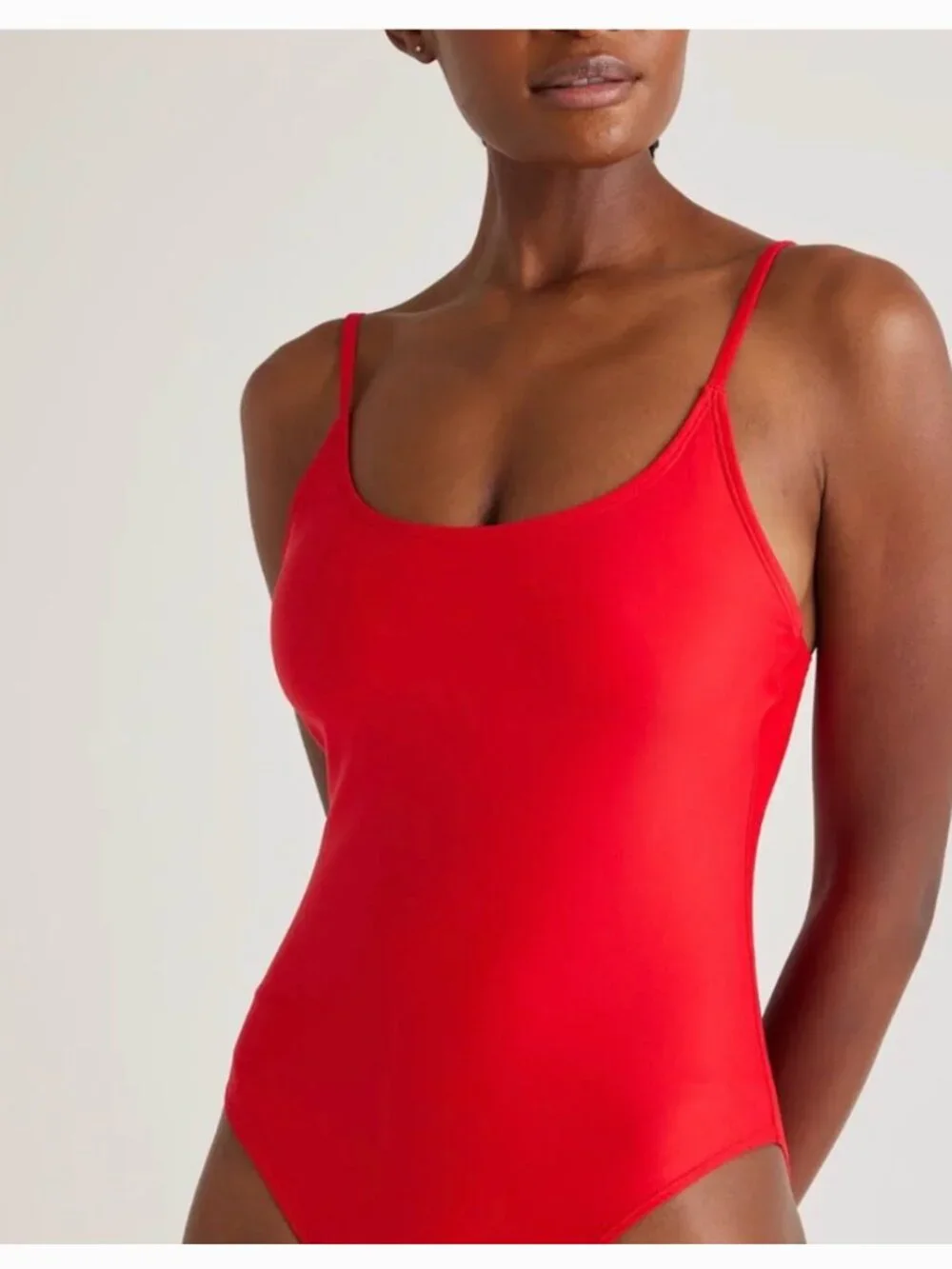 NWT Quince Women's Red Italian Cami One Piece Swimsuit Large - Picture 1 of 8